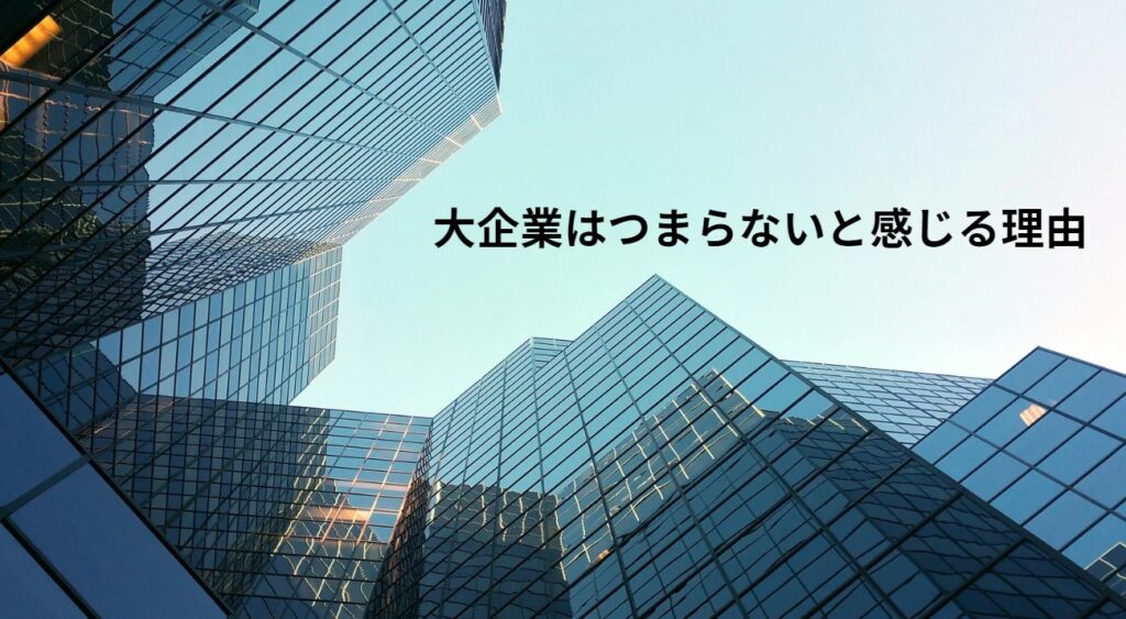 大企業はつまらないと感じる理由の画像